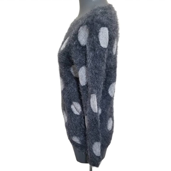 Gray Polka Dot Sweater M - Picture 2 of 5